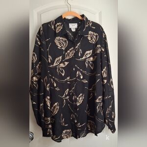 Thomas payton sport 16 womens floral glitter print formal long sleeve goth prof